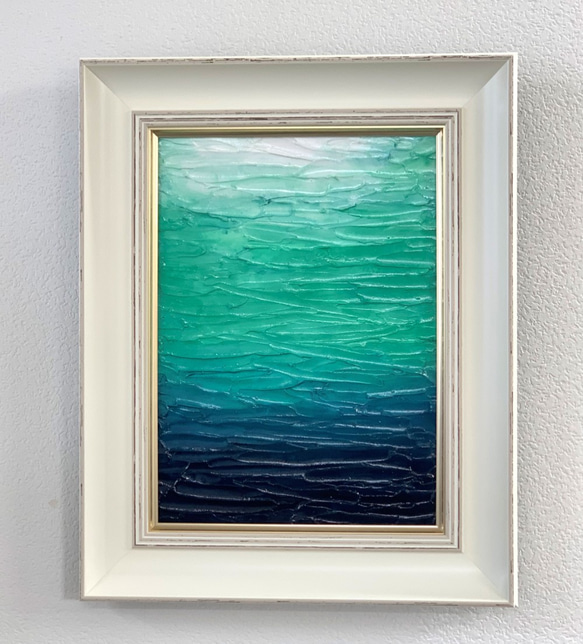 アクリル画の原画です 「海底から水面を見上げるイメージ作品、」F4