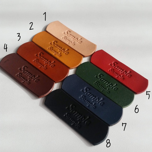 レザー キーホルダー 長方形タイプ☆刻印可☆ヌメ革 本革 レザー