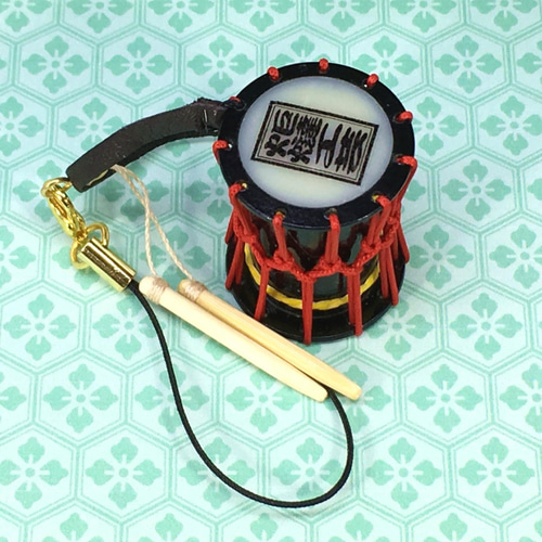 名入れ箍(たが)付担ぎ桶太鼓ストラップ 【受注製作】《第3販》※14種類