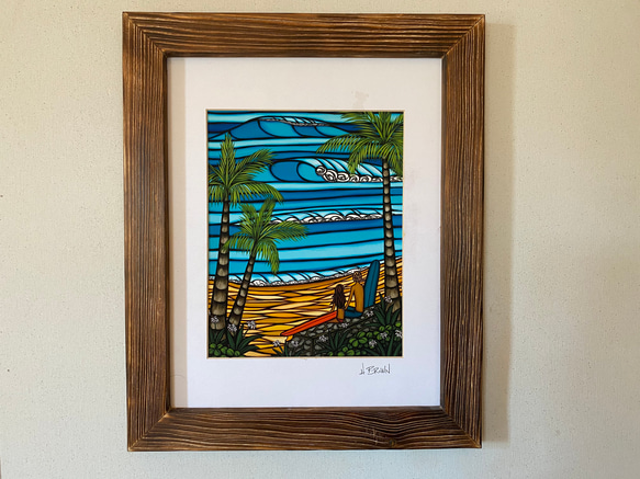 ヘザーブラウン フォトフレーム アートフレーム 木材 ハワイ