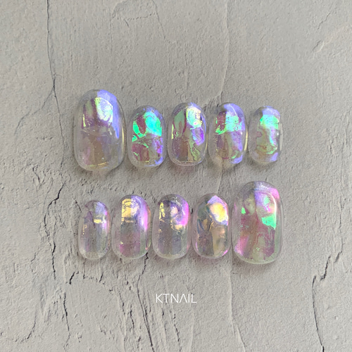 氷ネイル/うるうるネイル/ちゅるんネイル/オーロラネイル/韓国ネイル