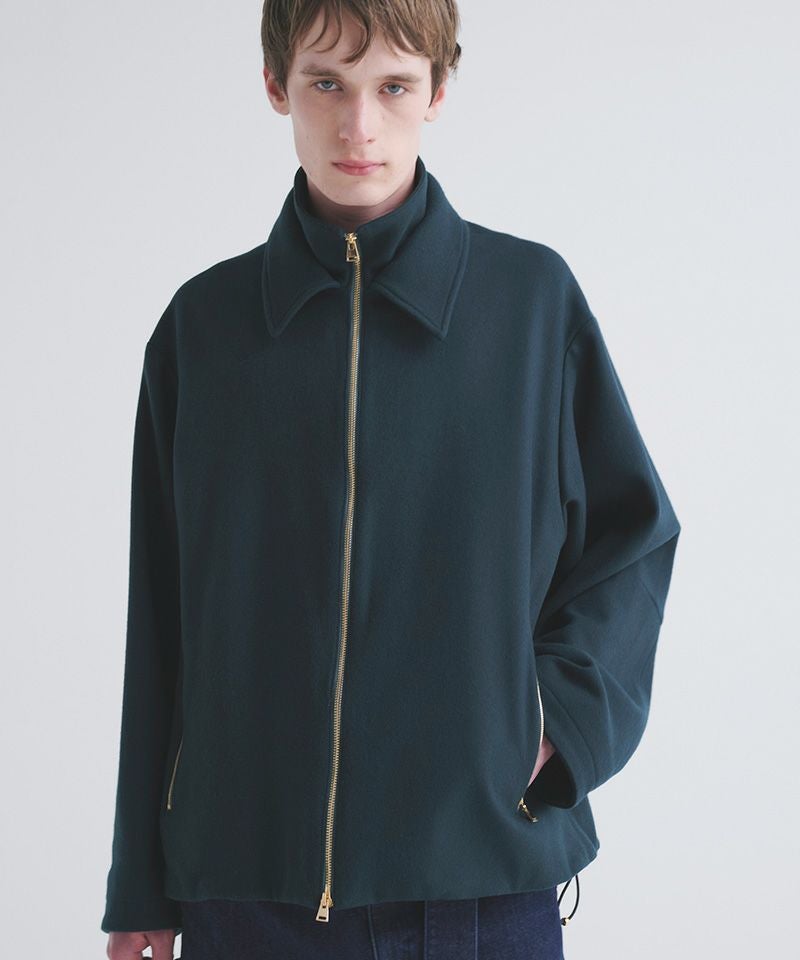 30%OFF【CULLNI(クルニ)】Faux Leather Layerd Collar Zip Up Jacket