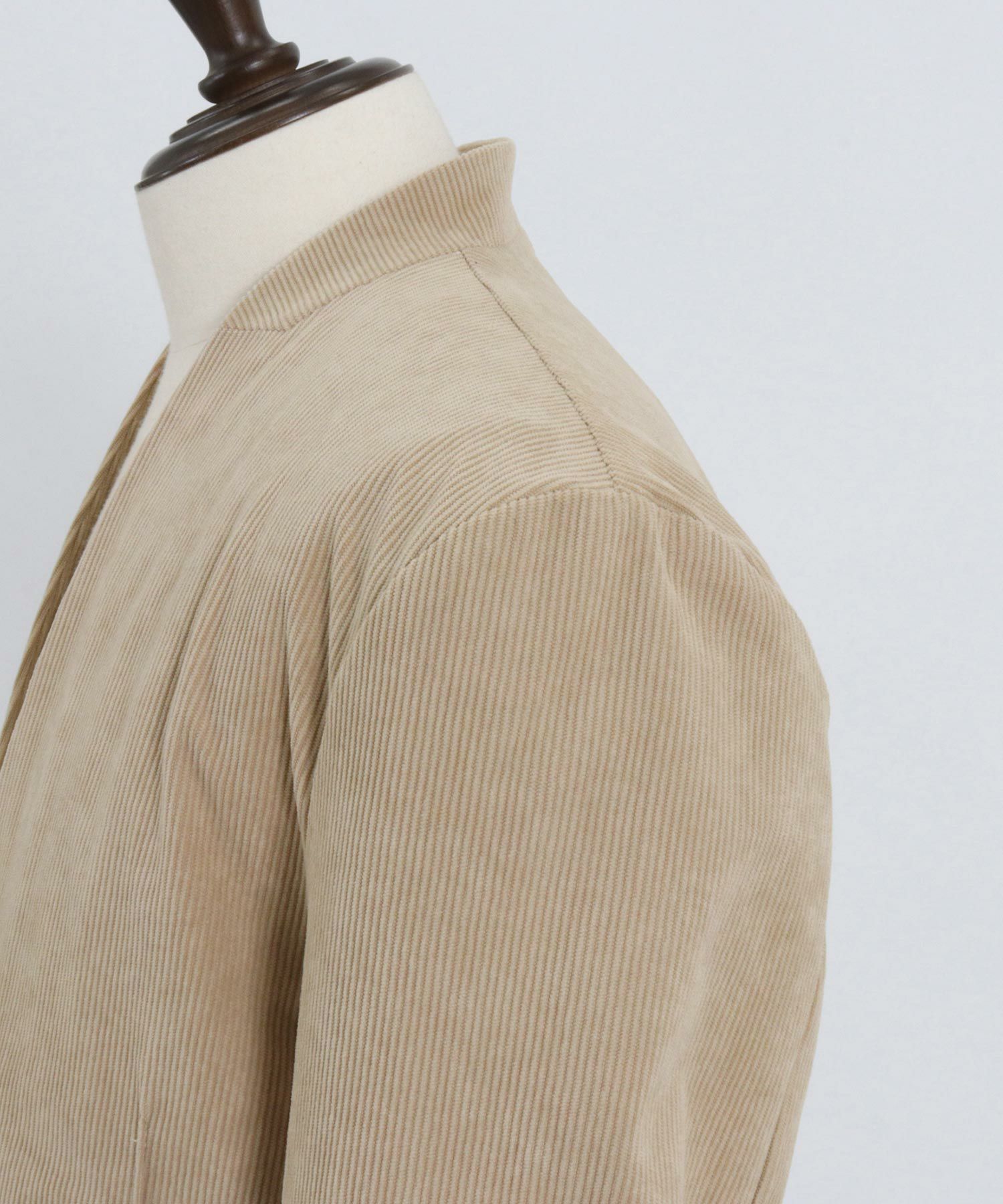 60%OFF【CAMBIO(カンビオ)】コーデュロイノーカラージャケット