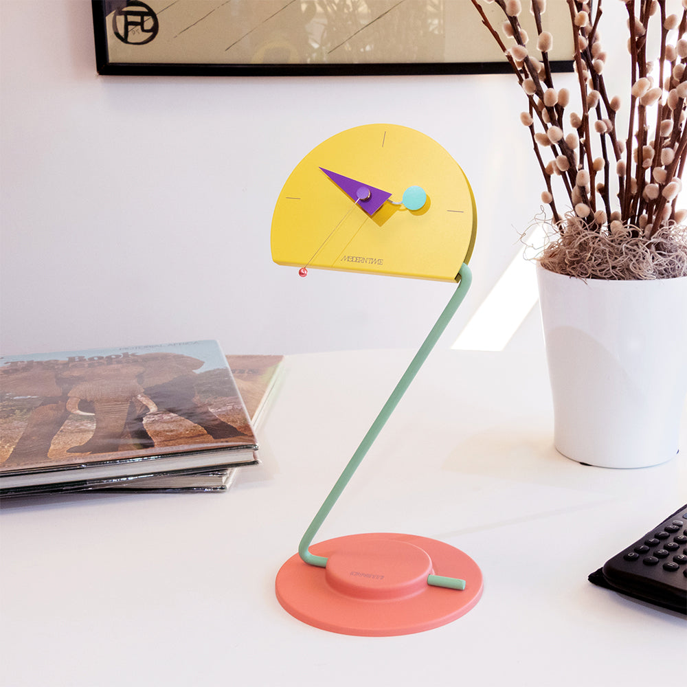 Peacock Desk Clock in Yellow by Canetti – Canetti Design Group