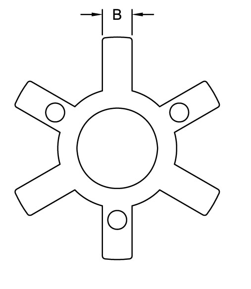 Part Number 68514412001, L Type Spiders - Solid Centers On The