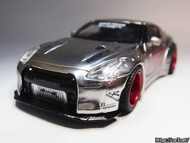 MINI GT 1/64 LB-WORKS 日産R35GT-Rのサテンシルバー | 車×3（轟Car3）