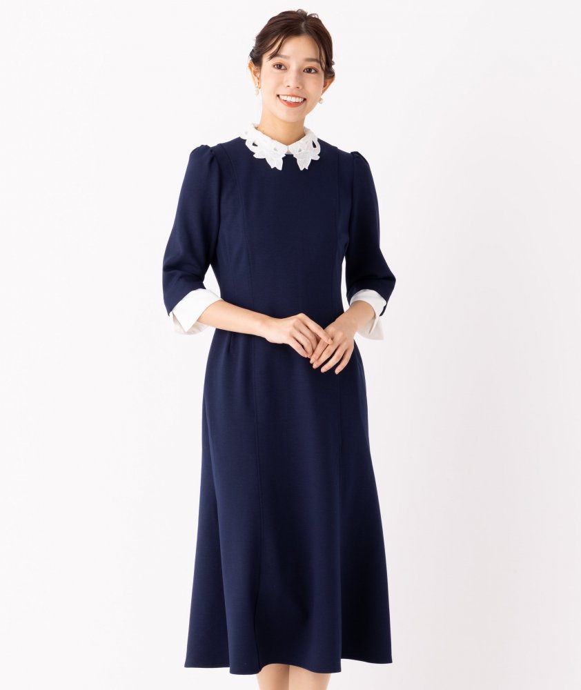 CELFORD セルフォード エンブロイダリーカラーポンチワンピース