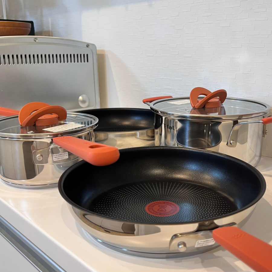 オプティスペース ティファール フライパン セット IHステンレス 4点