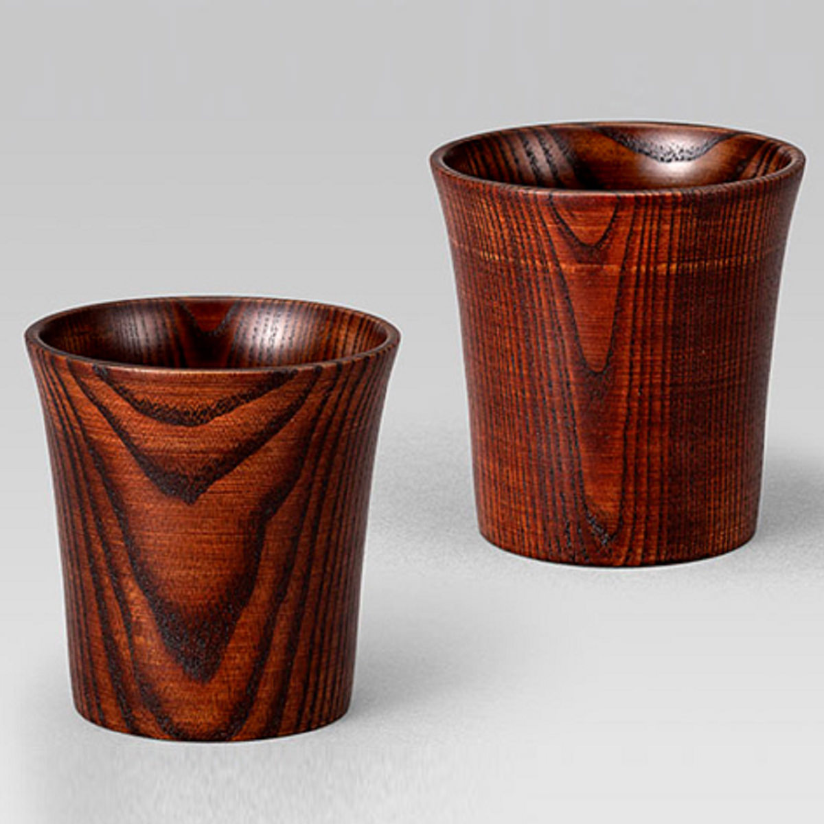 山中塗 天然木 拭漆 カップペア 国内再加工 〔カップ(サイズ：(約)径