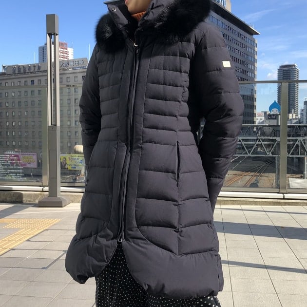 匿名配送 サイズ38 FERVOR ロング ダウンジャケット ブラック 黒