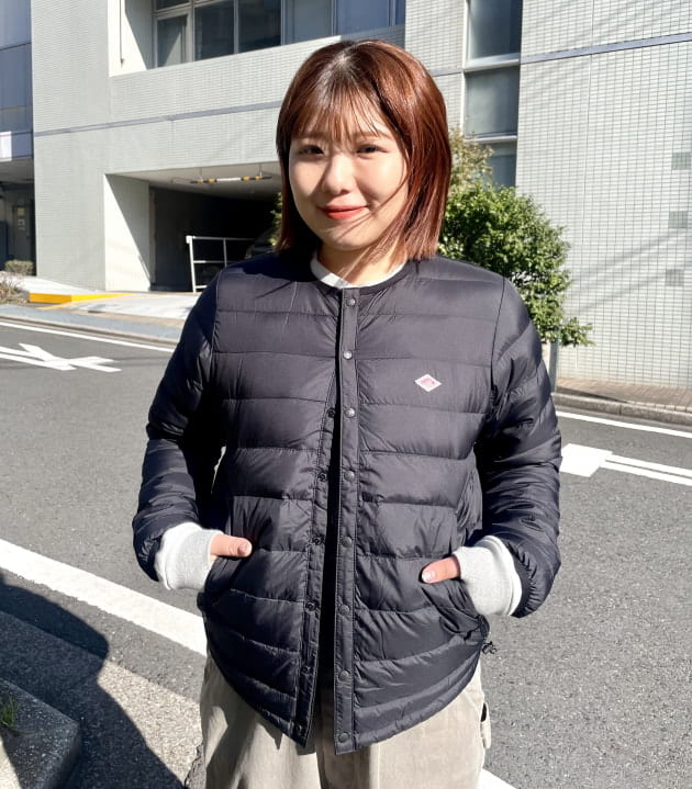 150cm着用のサイズ比較】DANTONのインナーダウンは優れもの