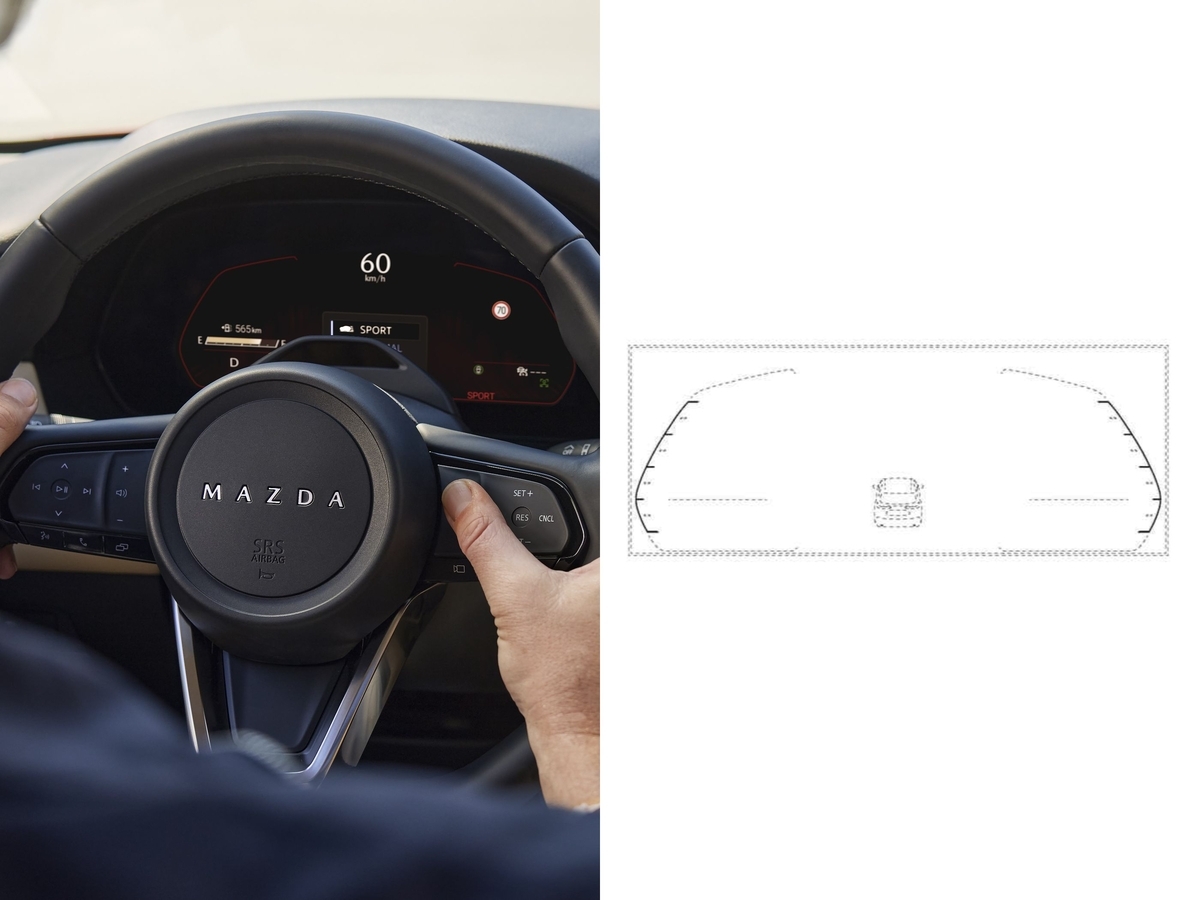 マツダが「新型CX-5のフル液晶メーター表示画面」に関する意匠登録を