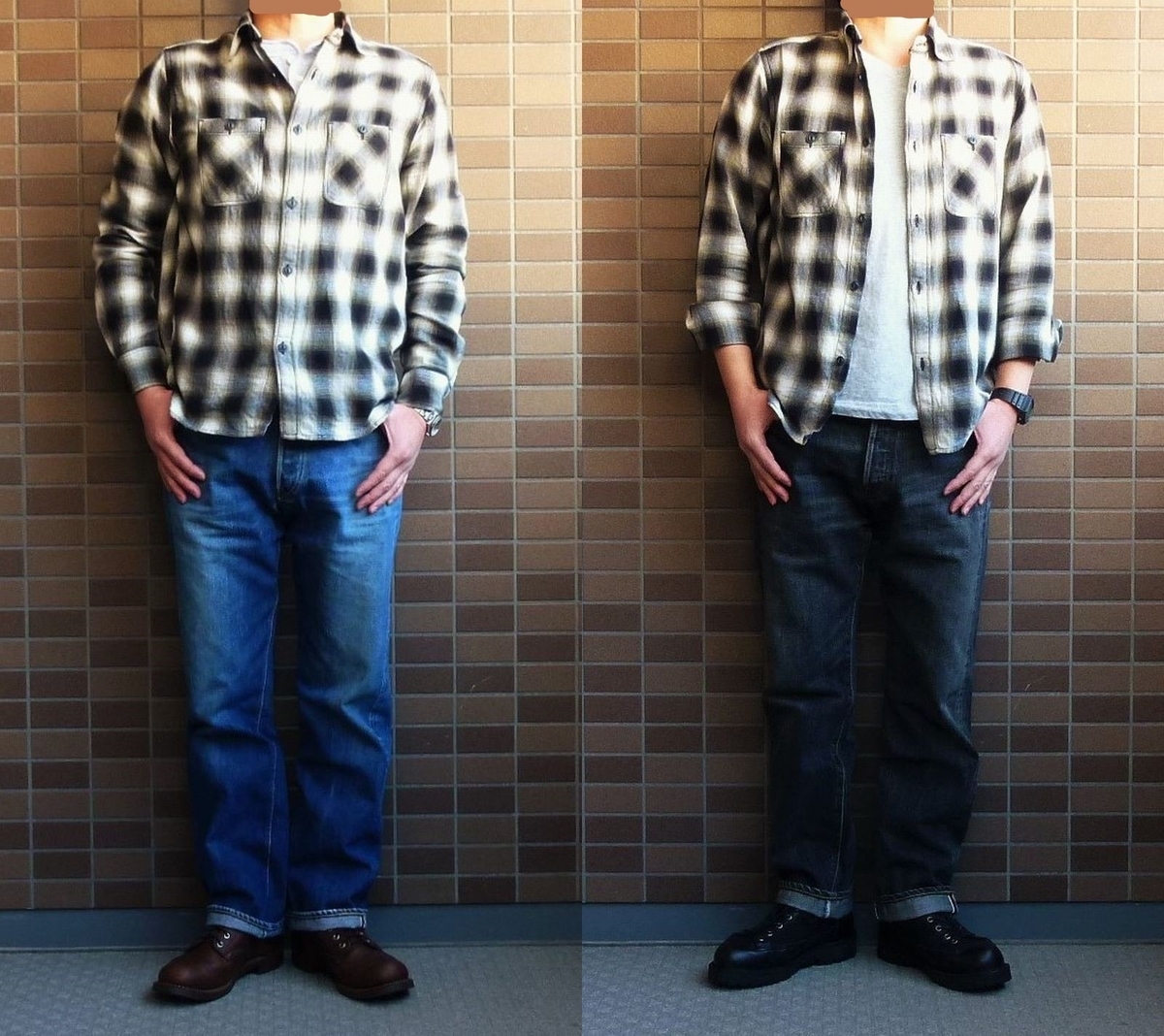 FIVE BROTHER オンブレチェック ライトネルシャツ - 赤い羽BLOG