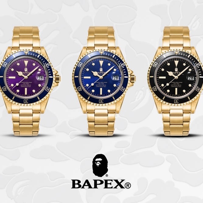 BAPE A Bathing Ape Type 1 Bapex Watch Gold (A BATHING APE/アナログ