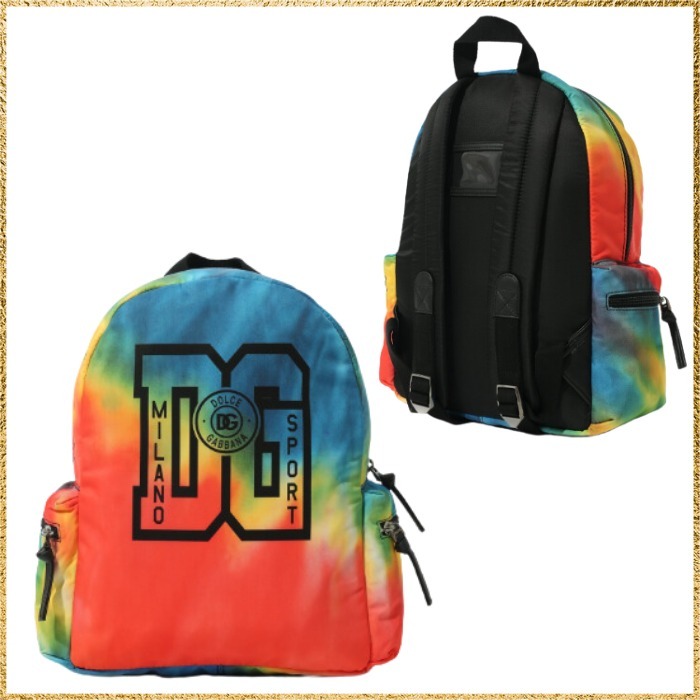 DOLCE & GABBANA キッズ カラフル ロゴ バックパック リュック (Dolce