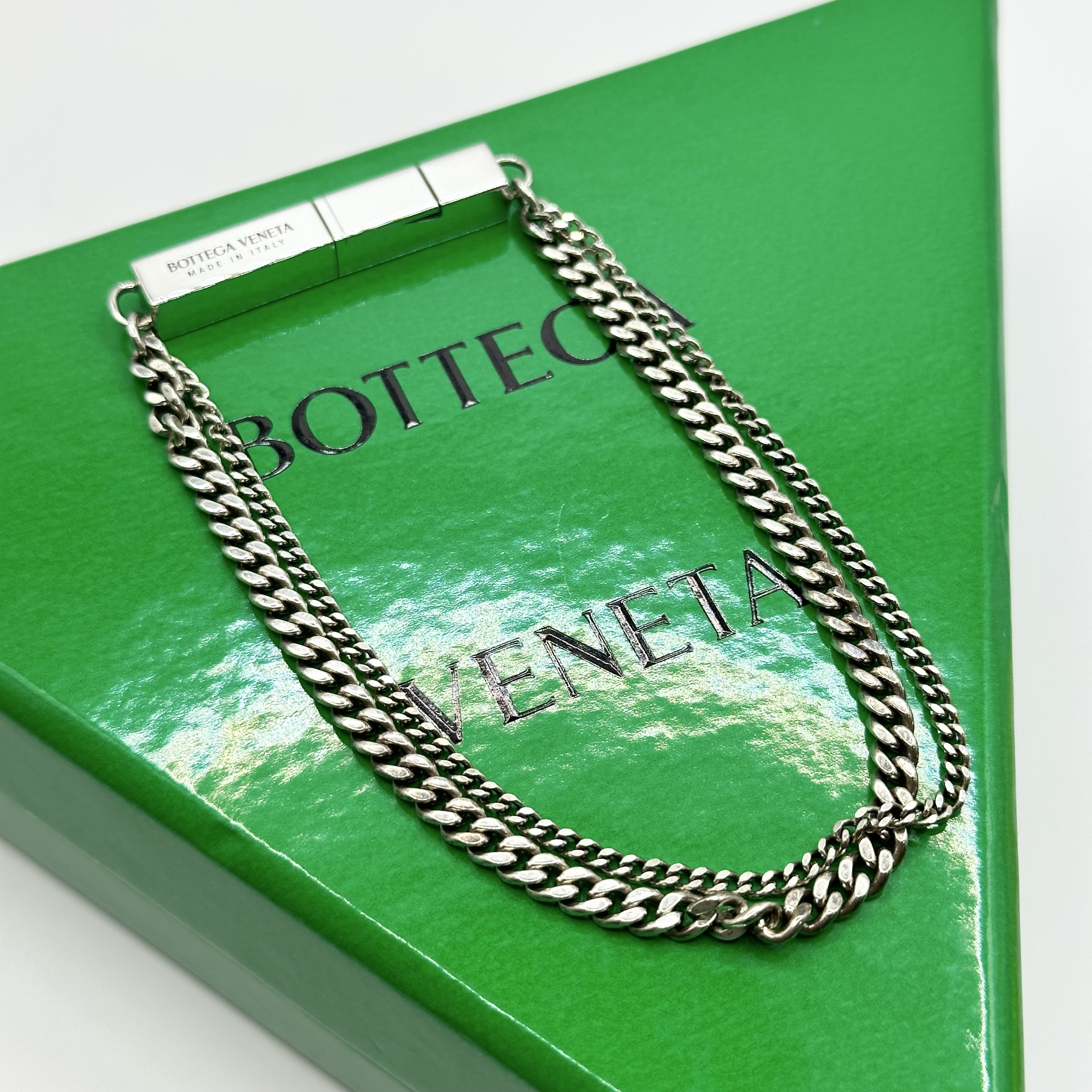 新品未使用】BOTTEGA VENETA 2連チェーンブレスレット (BOTTEGA