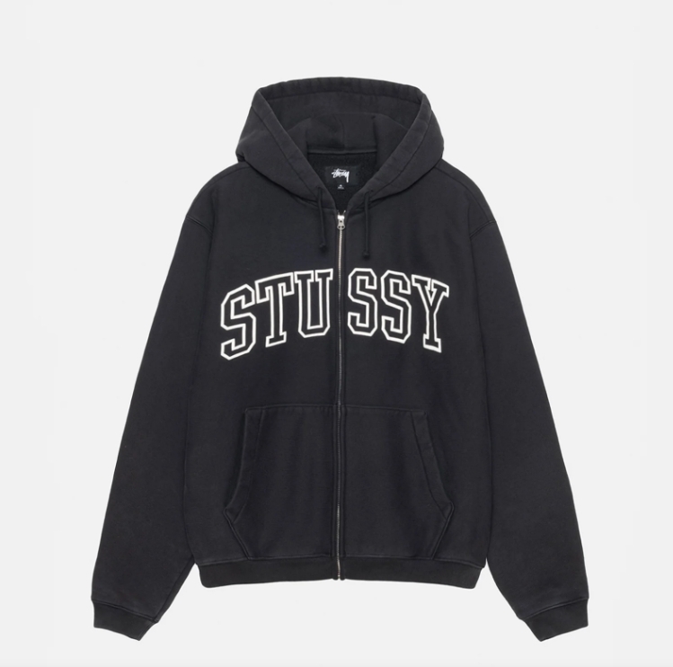 人気 ☆STUSSY☆ OUTLINE ZIP HOODIE WASHED BLACK (STUSSY/パーカー