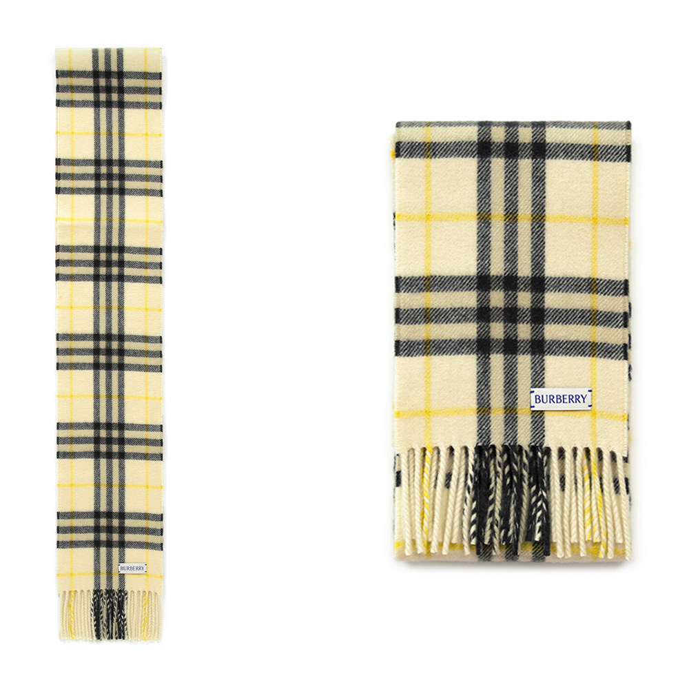 関税負担なし☆Burberry ナロー チェック カシミアスカーフ (Burberry