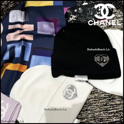 25C限定】煌めくハートにキュン☆CHANEL☆ニット帽☆CCマーク (CHANEL