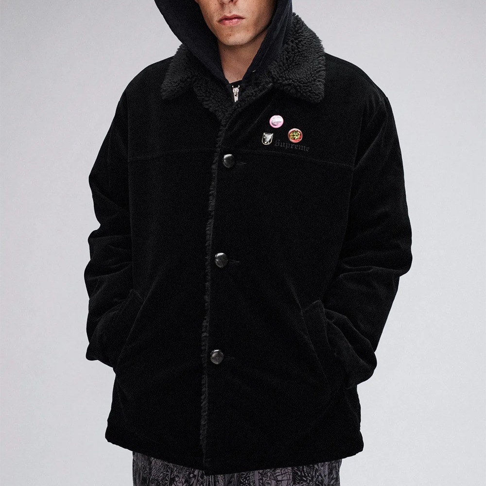 Supreme】Kindermann Uncut Corduroy Car Coat☆Black☆24FW