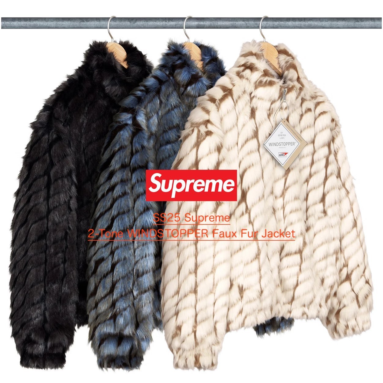 SS25 Supreme 2-Tone WINDSTOPPER Faux Fur Jacket (Supreme