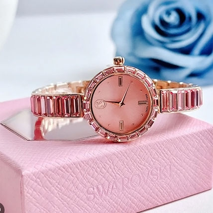 ピンク系 SWAROVSKI(スワロフスキー) アナログ腕時計(レディース