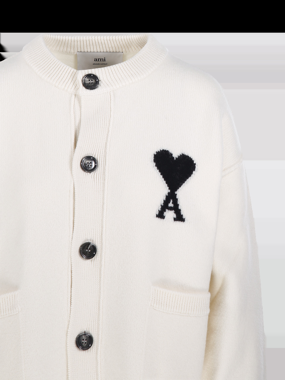 AMI ウール アミドクール カーディガン オフホワイト (AMI PARIS