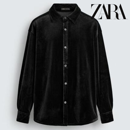 ZARA］ベルベットリラックスフィットシャツジャケット (ZARA/シャツ