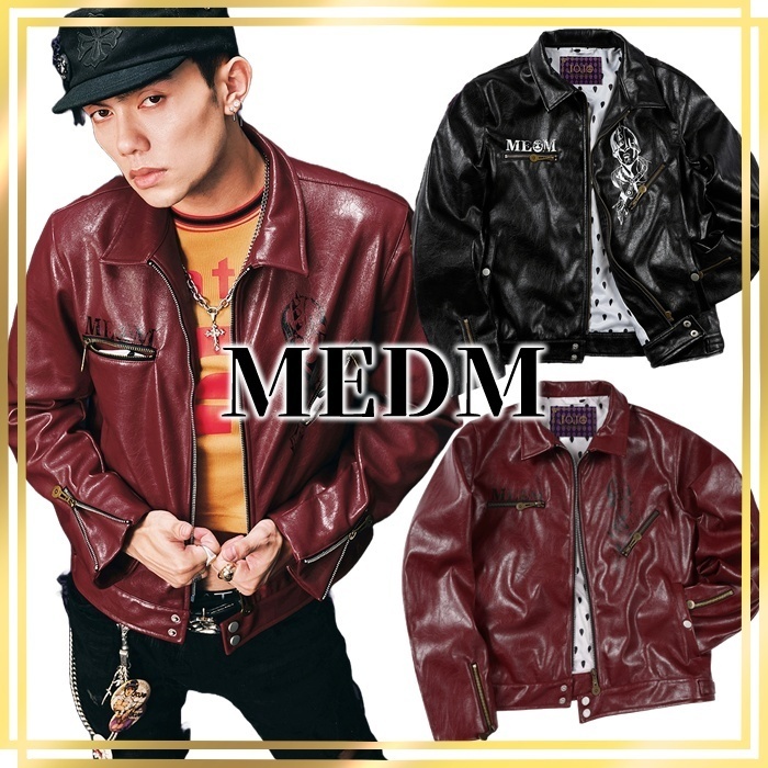日本未入荷/88rising愛用☆MEDM☆ジョジョ レザー ジャケット (MR