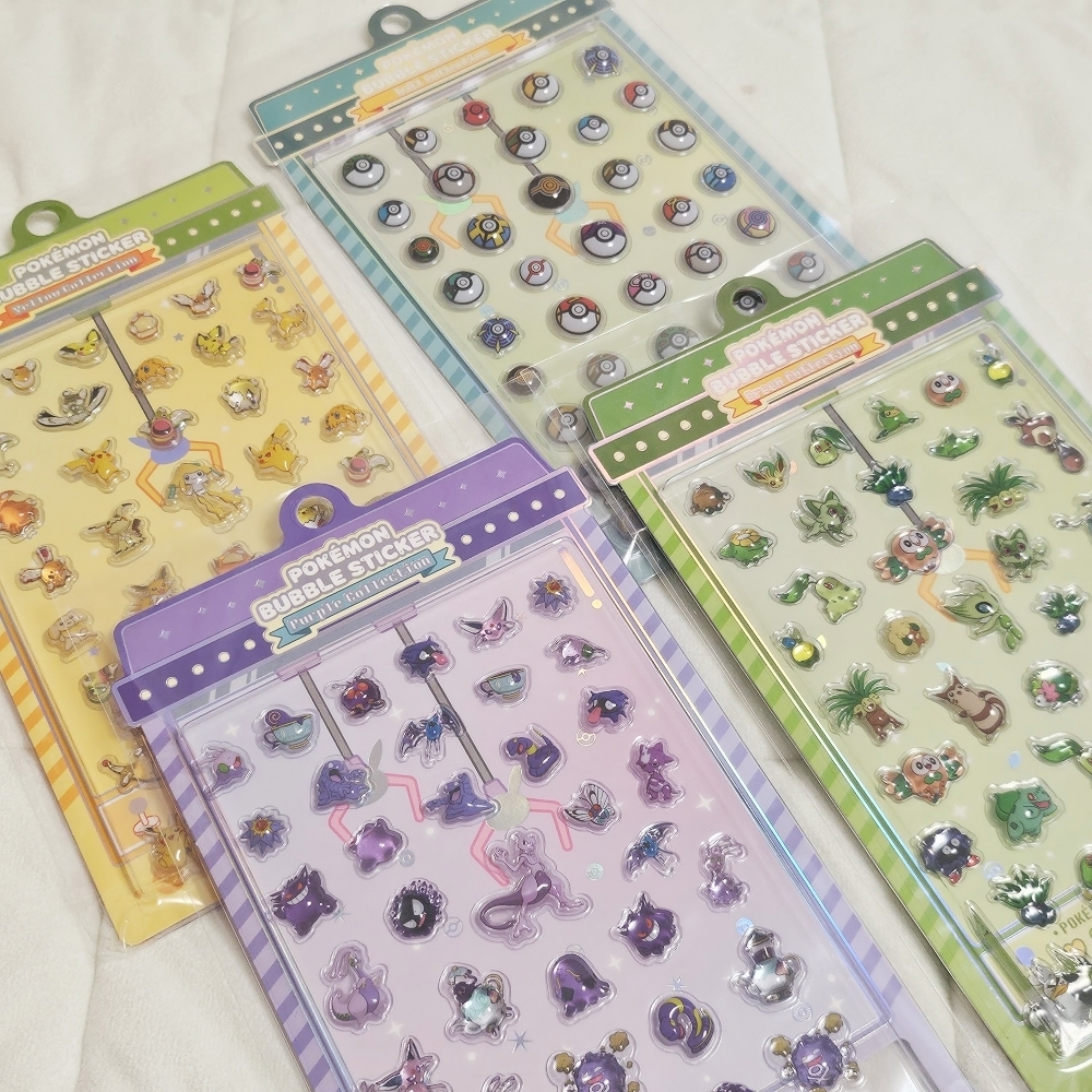韓国限定】ポケモン バブルステッカー 4枚セット (Pokemon/デザイン