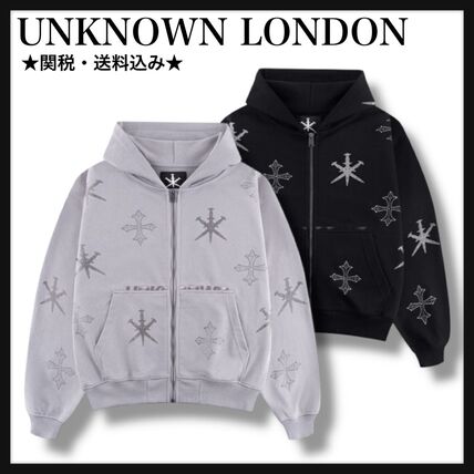 グレー（灰色）系 UNKNOWN(アンノウン) パーカー・フーディ(メンズ