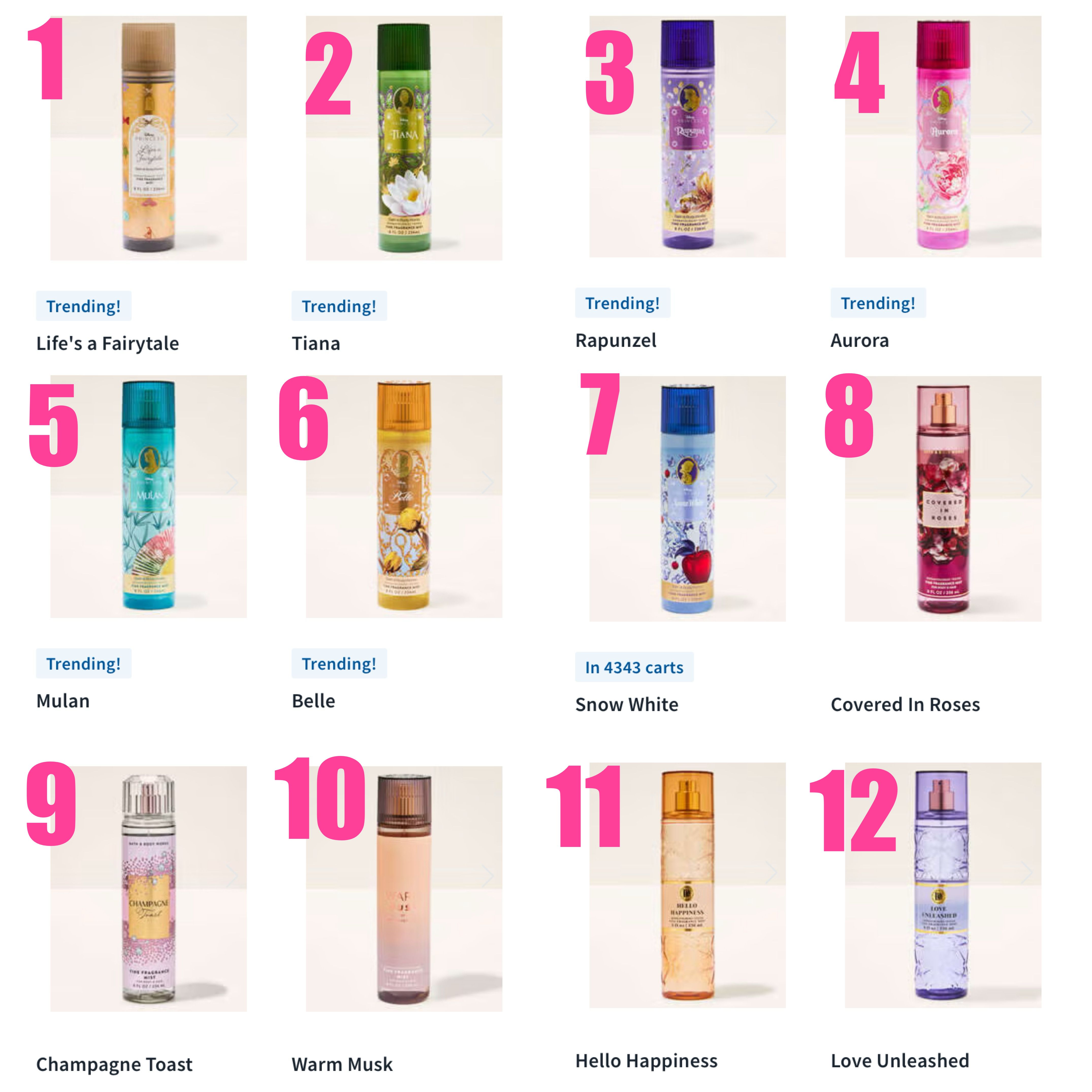 バスアンドボディワークス フレグランス ボディミスト 6点 (Bath