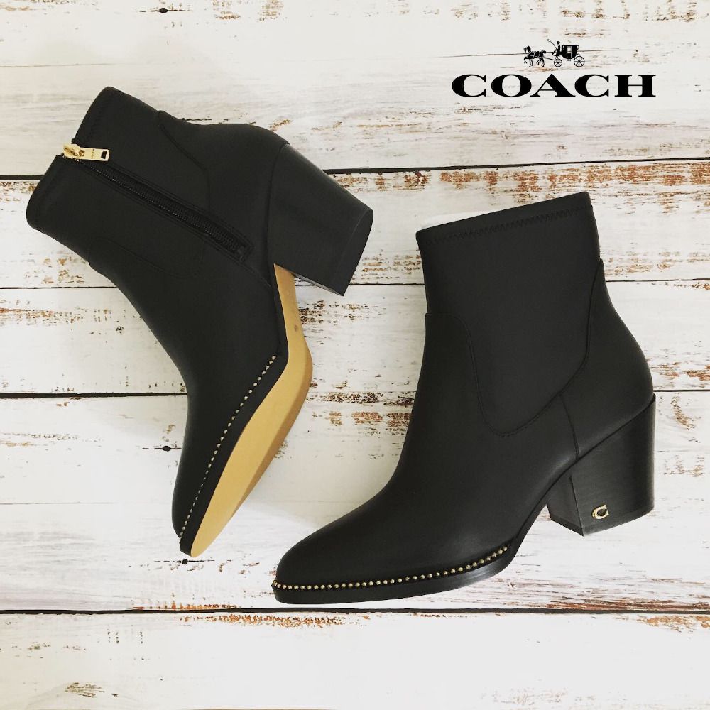 秋冬新作!! Coach(コーチ)Pell スタッズ レザーブーティー (Coach
