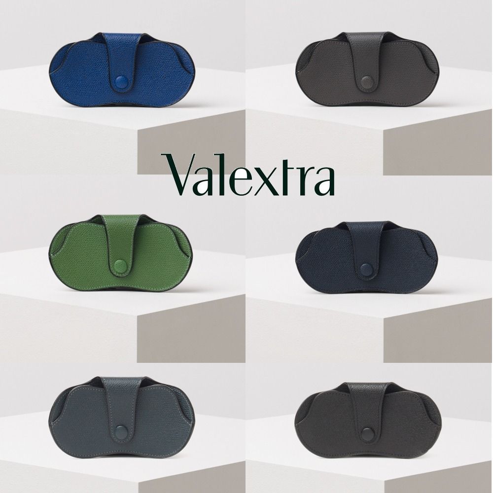 Valextra メガネケース 直営店 シンプルなデザイン カーフスキン