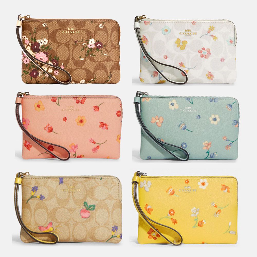 COACH♥蝶々 花柄 携帯いれ リストレット ポーチ 小物入れ (Coach