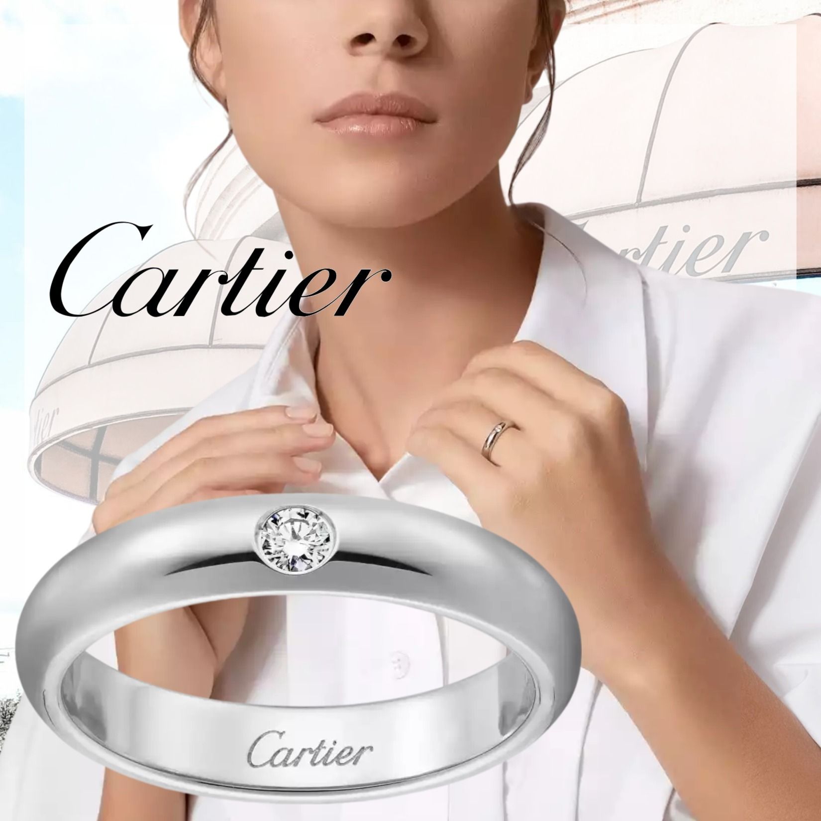 大人気！【カルティエ】1895 ウェディング リング プラチナ 銀