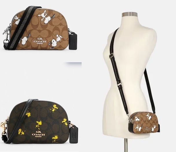 レア☆COACH☆コーチスヌーピーシグネチャーショルダーバッグ (Coach