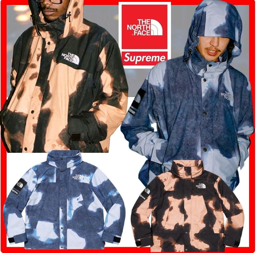SupremexThe North Face☆Bleached Denim Print Mountain Jacket (THE