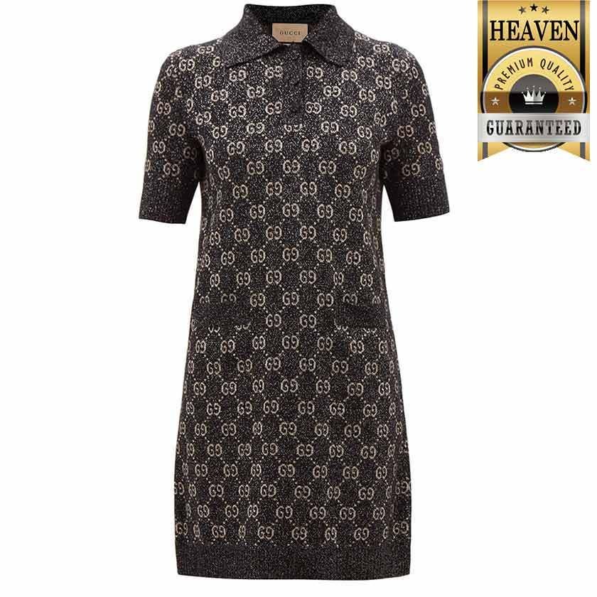 累積売上総額第1位【GUCCI☆グッチ】LAME GG POLO DRESS (GUCCI