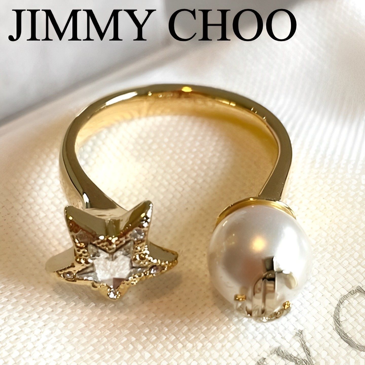 Jimmy Choo】☆JC STAR PEARL RING☆ スター＆パール リング (Jimmy