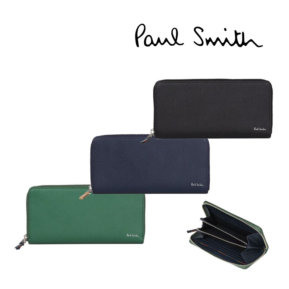 ポールスミス 財布 ラウンド 長財布 レザー ウォレット メンズ (Paul