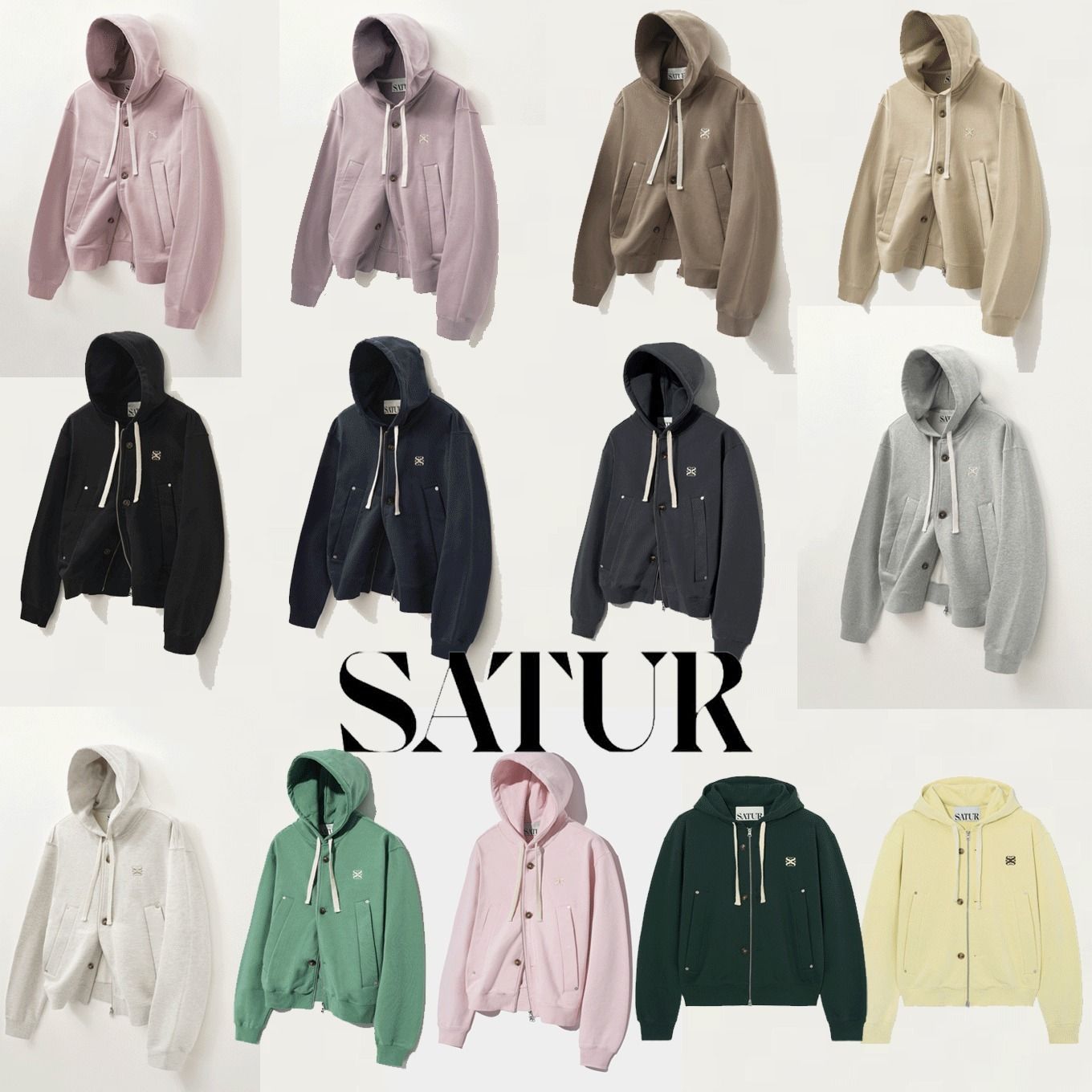 ☆SATUR☆Teo Cotton All Day Hood Zip-up (SATUR/パーカー・フーディ