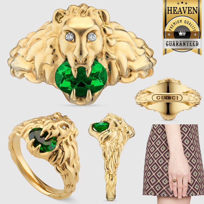 累積売上第1位【GUCCI☆グッチ】ライオンヘッド 18K リング (GUCCI