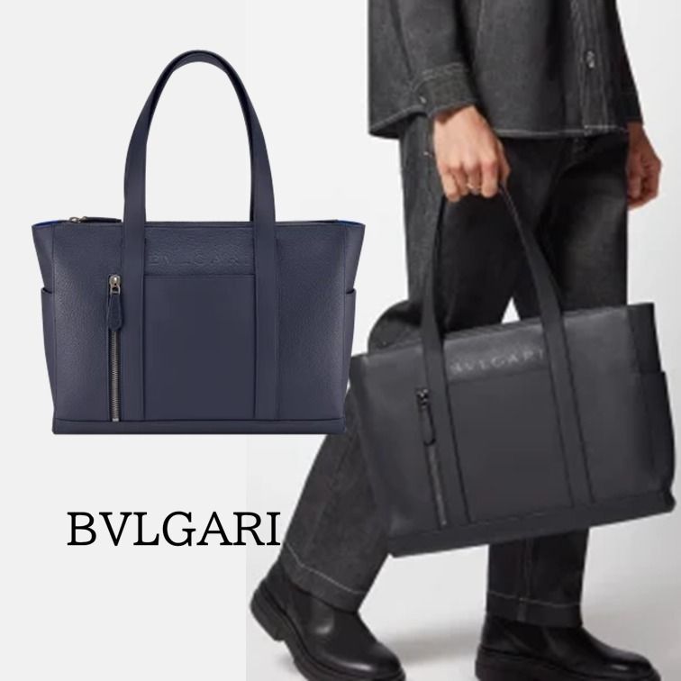 ブルガリ トートバッグ マンラージホリゾンタル カーフレザー (Bvlgari