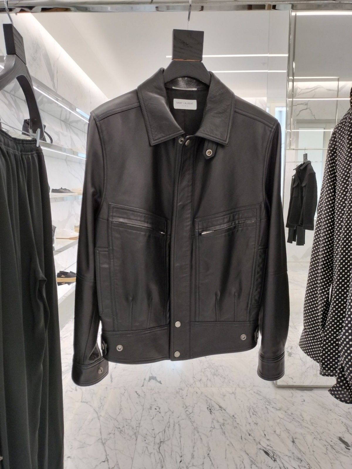 Saint Laurent《ラムスキン ジャケット》ブラック DHL発送 直営 (Saint