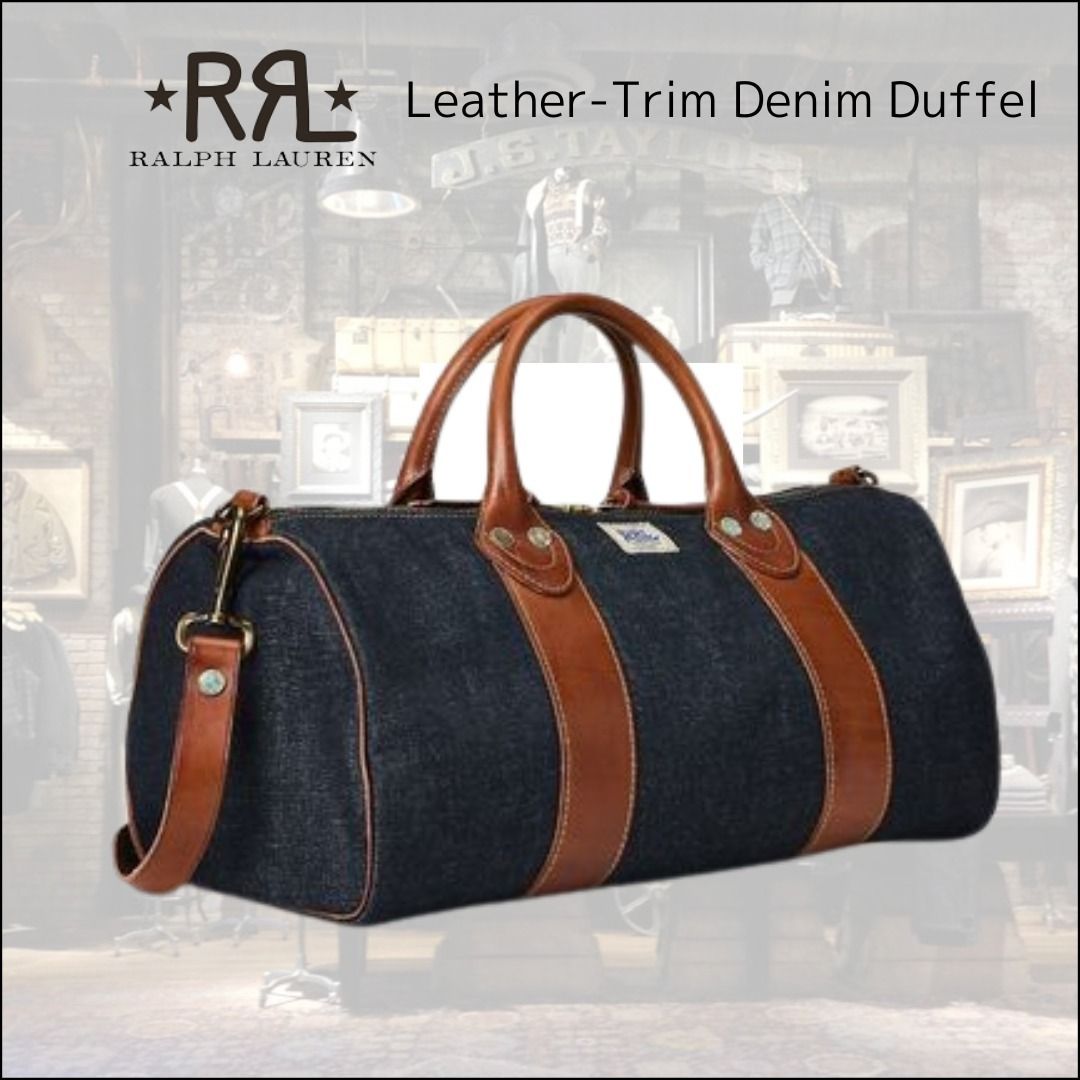 使い勝手◎！【RRL by RALPH LAUREN】Leather-Trim Denim Duffel (RRL