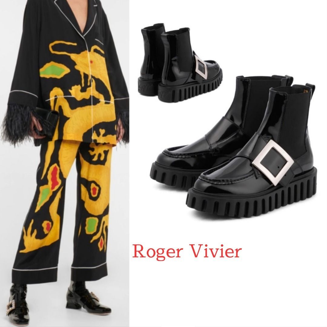 ロジェ・ヴィヴィエ】 ブーツ ヴィヴ ゴーチック ブラック (Roger