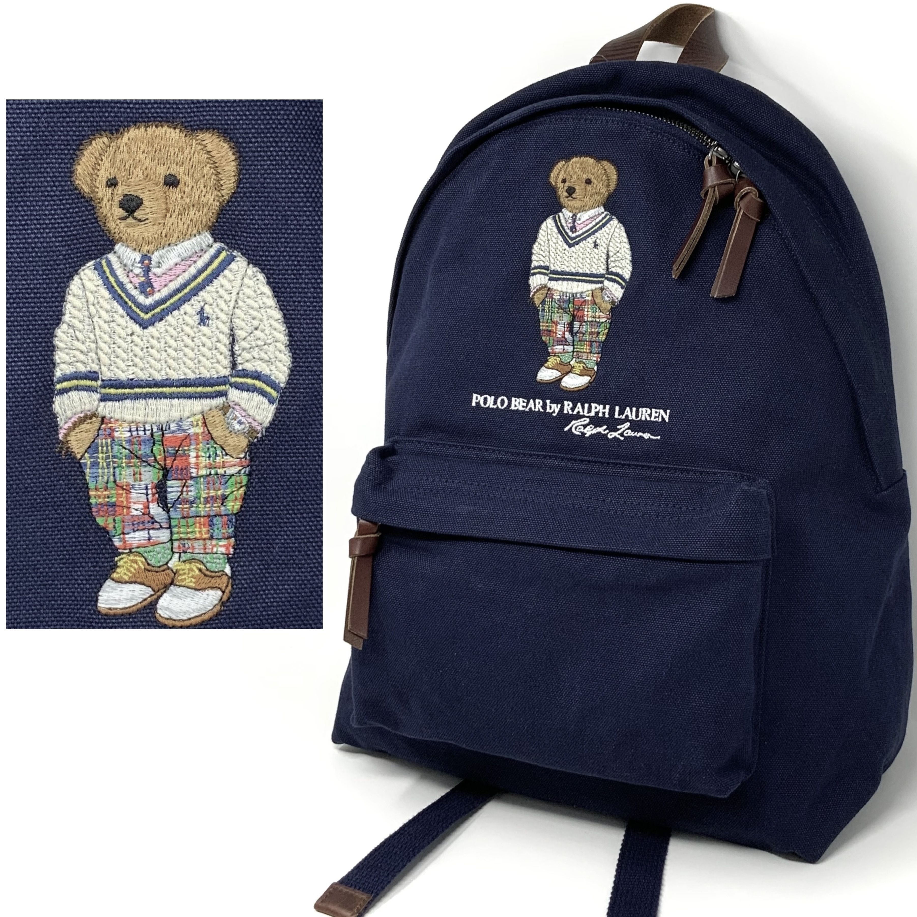 RALPH LAURENオ ポロベア キャンバス デニムバックパック (Ralph