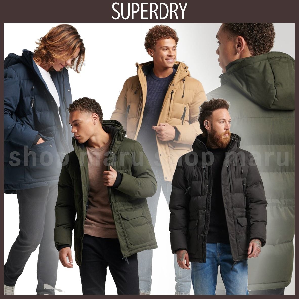 Superdry◇マイクロファイバー ダウンジャケット フード付◇4色