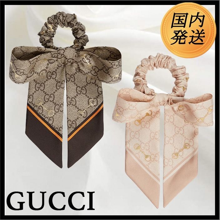 ギフト♪【国内発送☆GUCCI】GG シルク シュシュ セット (GUCCI/ヘア